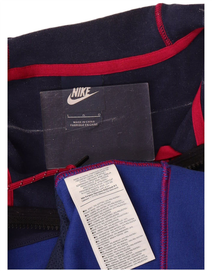 Pulover NIKE pentru bărbați, cu fermoar, din bumbac, mare, albastru, bloc de culoare