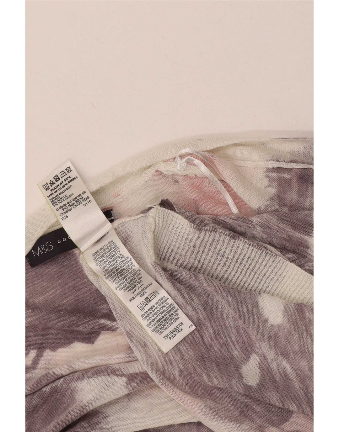 Pulover cardigan cu model abstract pentru femei Marks & Spencer UK 14 Roz mediu