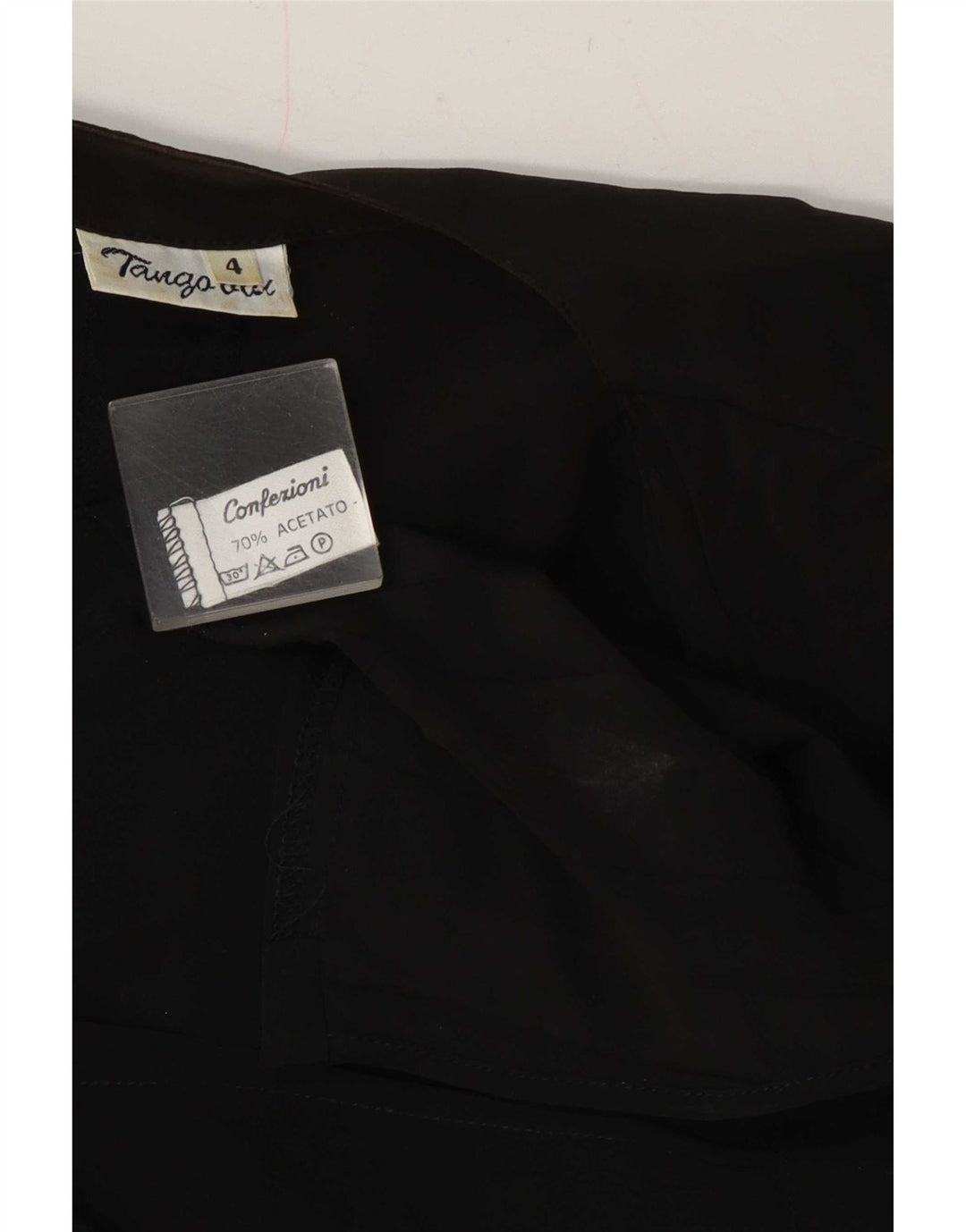 Bluză înfășurată supradimensionată pentru femei Vintage US 4 Small Acetat negru