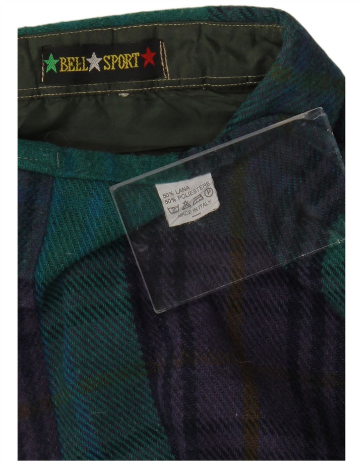Cămașă de flanel pentru bărbați VINTAGE Lumberjack 3XL Lână carouri verde