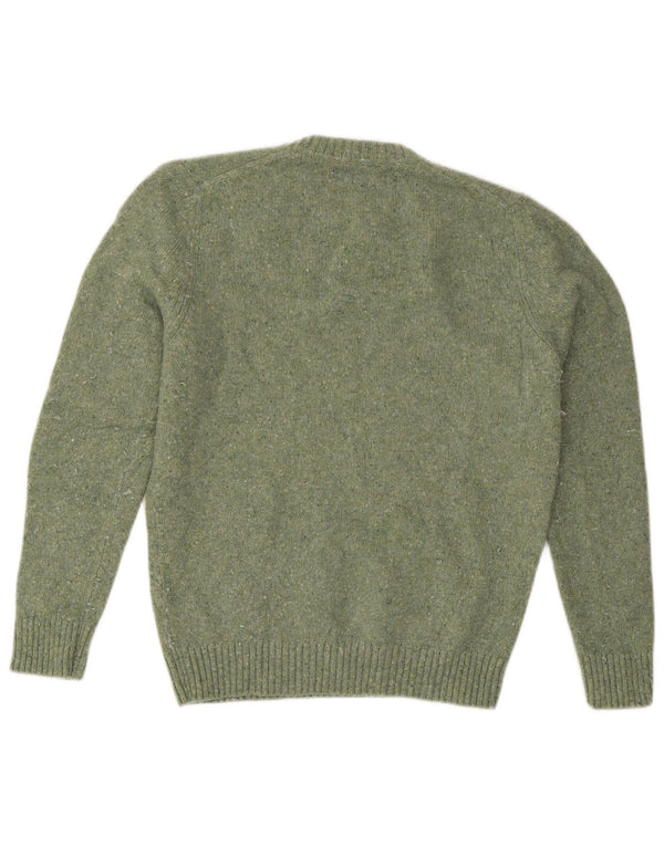 Pulover Massimo Dutti pentru bărbați cu decolteu rotund, verde mediu