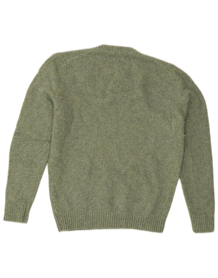 Pulover Massimo Dutti pentru bărbați cu decolteu rotund, verde mediu