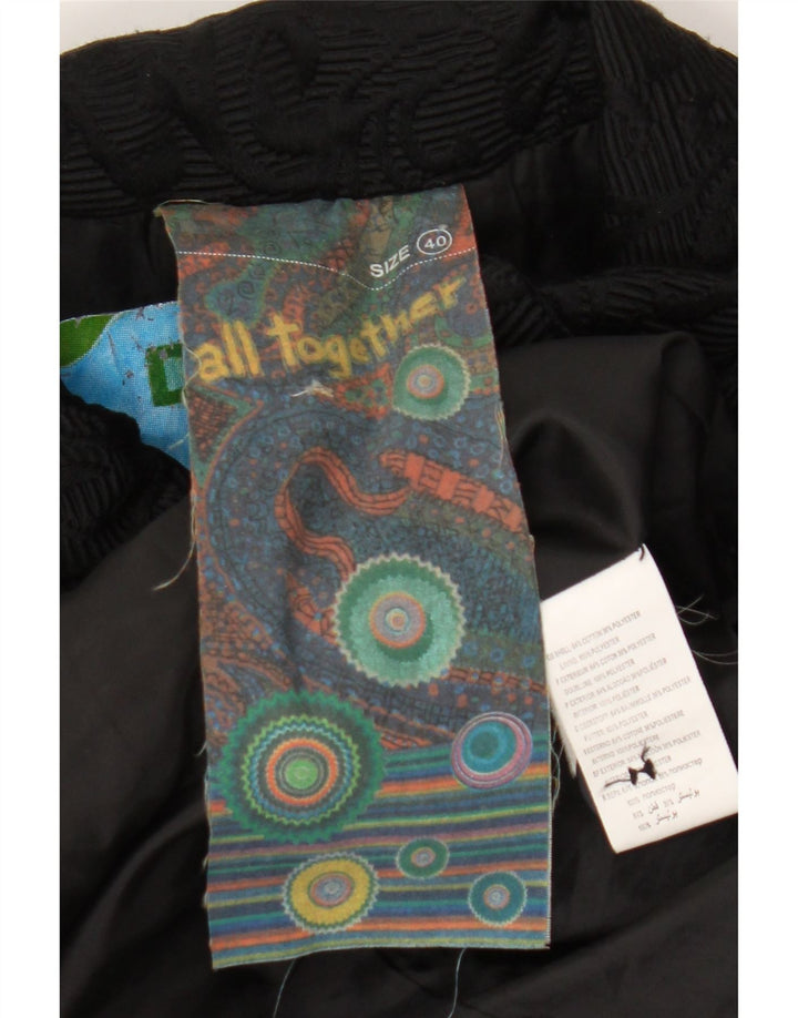 Pardesiu Desigual Femei EU 40 Medium Negru Geometric Bumbac