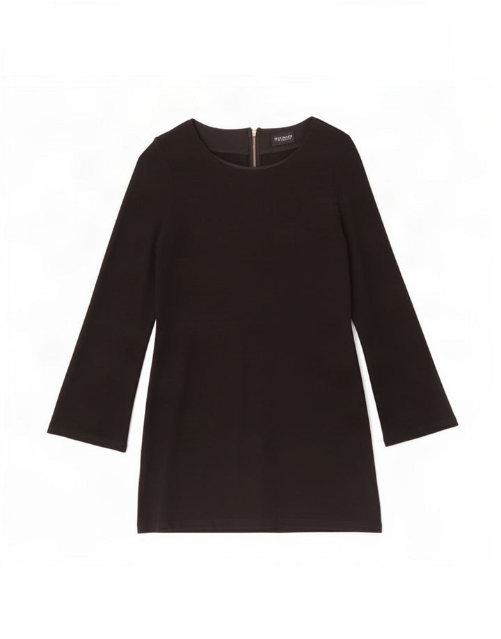 Topshop Rochie de bază cu mânecă lungă pentru femei UK 12 Medium Black Viscose
