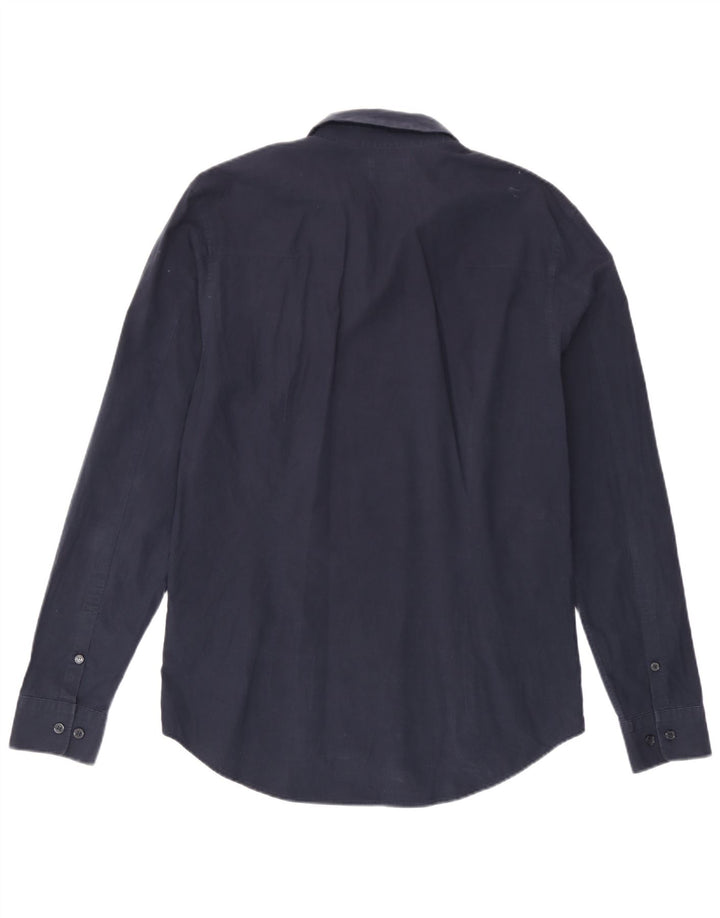 Cămașă pentru bărbați Calvin Klein Jeans Slim Fit Bumbac mediu albastru bleumarin
