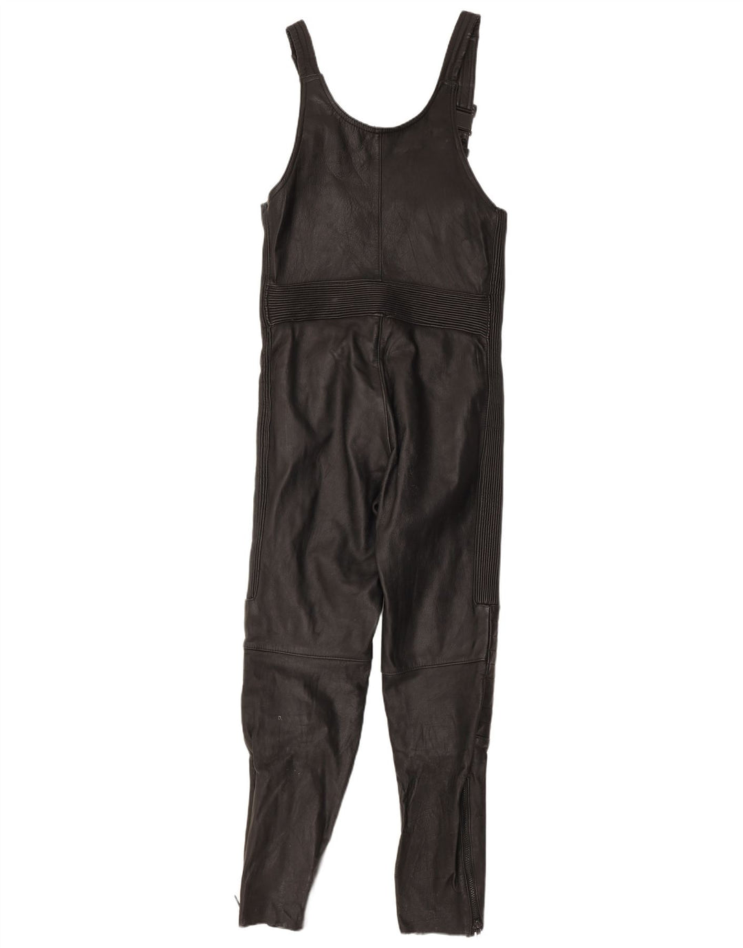 Salopetă din piele fără mâneci pentru femei VINTAGE UK 12 Piele neagră medie