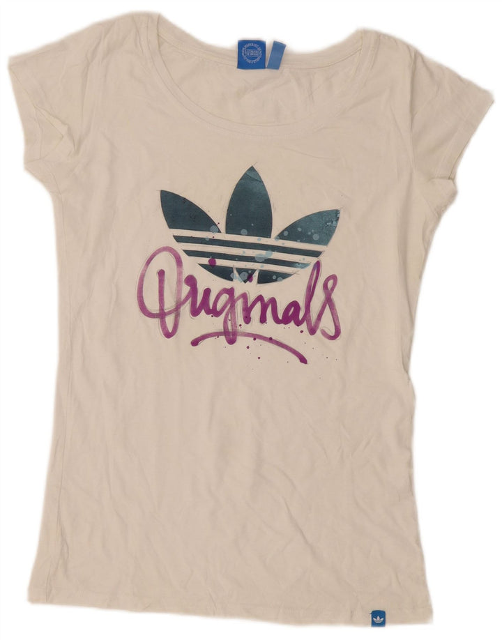 Tricou grafic Adidas pentru femei Top UK 12 Medium White