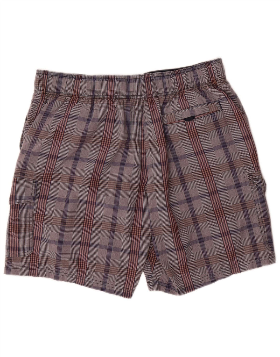 Marks & Spencer Pantaloni scurți de înot cargo pentru bărbați, bumbac cu carouri mari, gri