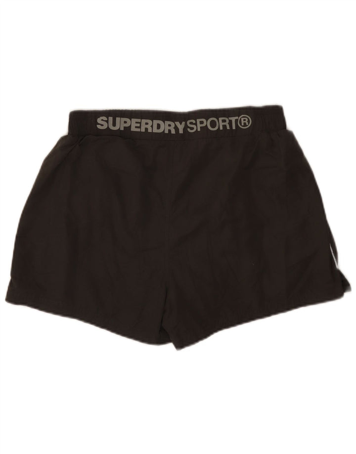 Pantaloni scurți sport grafic Superdry pentru femei, negru mediu