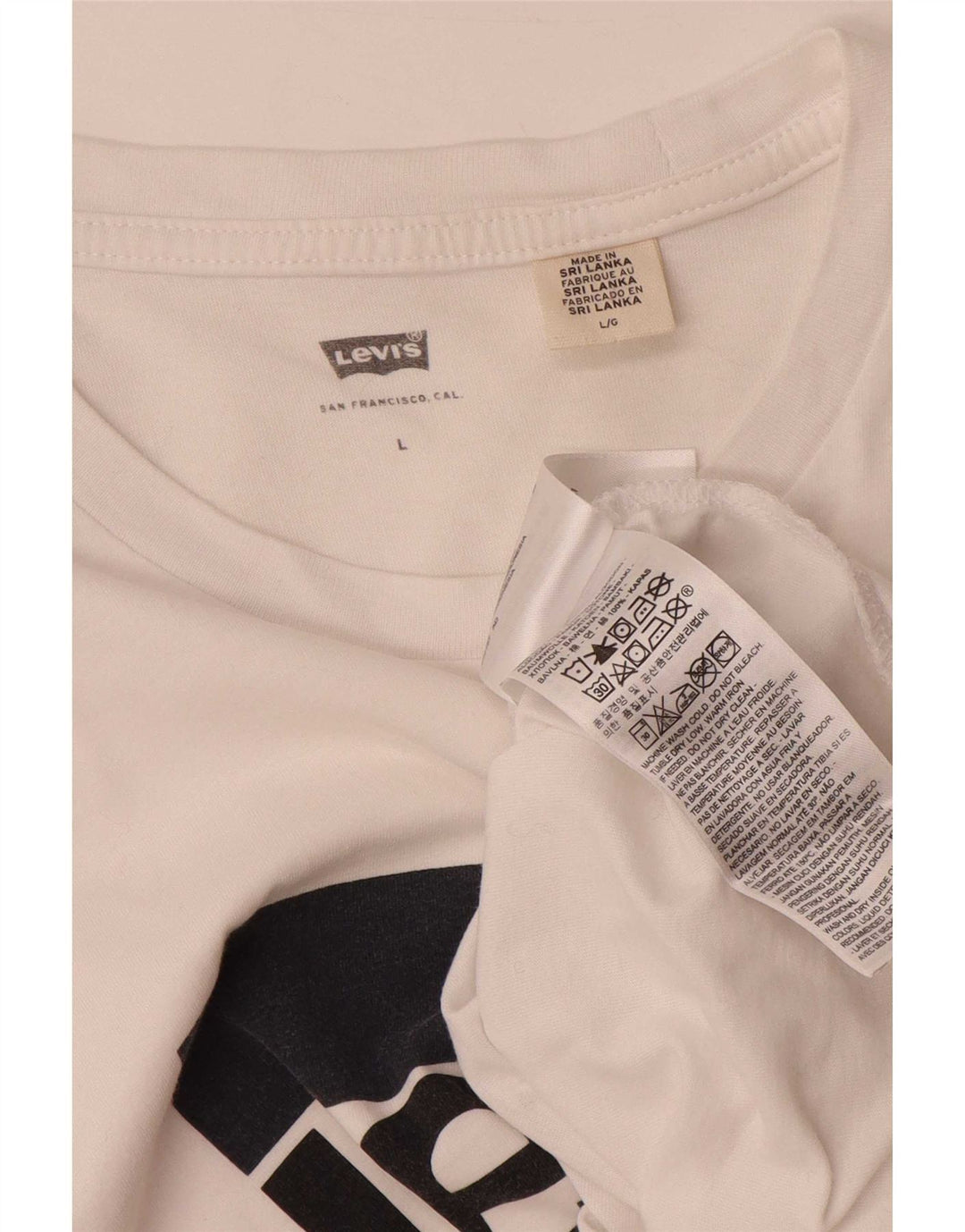 Tricou grafic Levi's pentru bărbați Top mare din bumbac alb