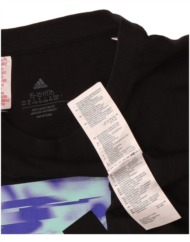Tricou grafic Adidas pentru băieți Top 15-16 ani negru