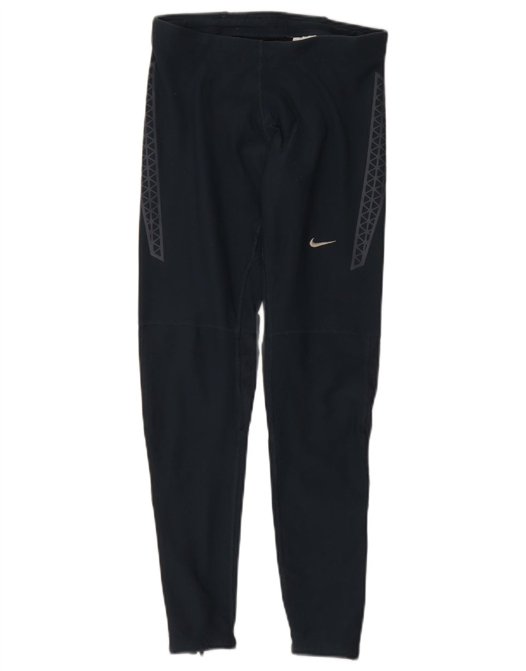Leggings Nike Womens Dri Fit UK 12 Medium Bleumarin Geometric Poliester