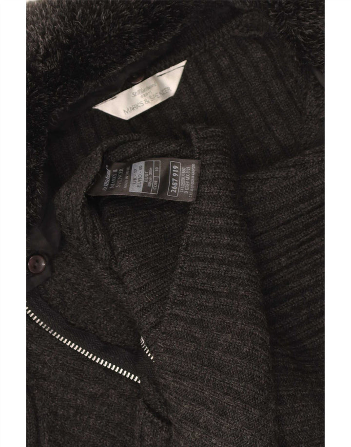 Pulover cardigan pentru femei Marks & Spencer UK 12 Medium Gri Acrilic