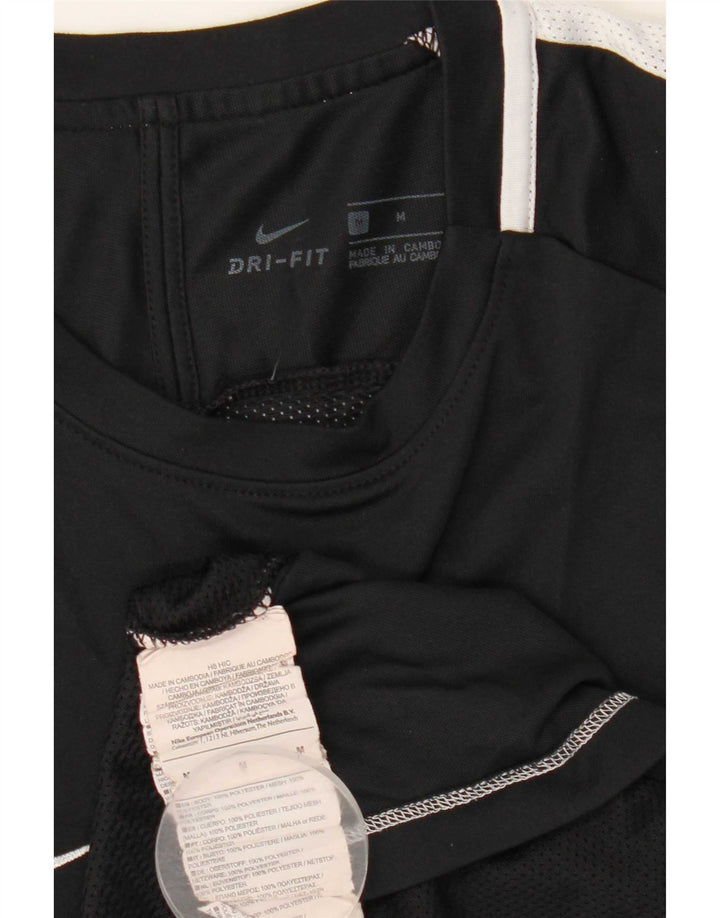 Tricou Nike Dri Fit pentru bărbați Top Mediu Negru Poliester Bloc de culoare