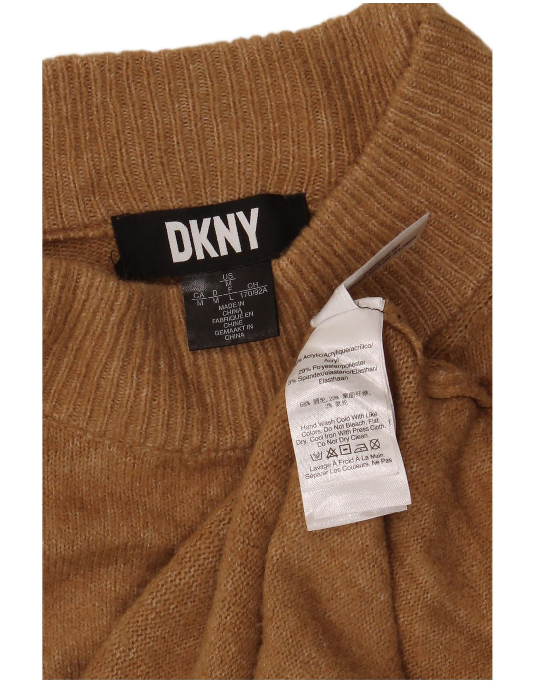 Dkny Pulover cu gât țestoasă pentru femei UK 14 Maro mediu acrilic