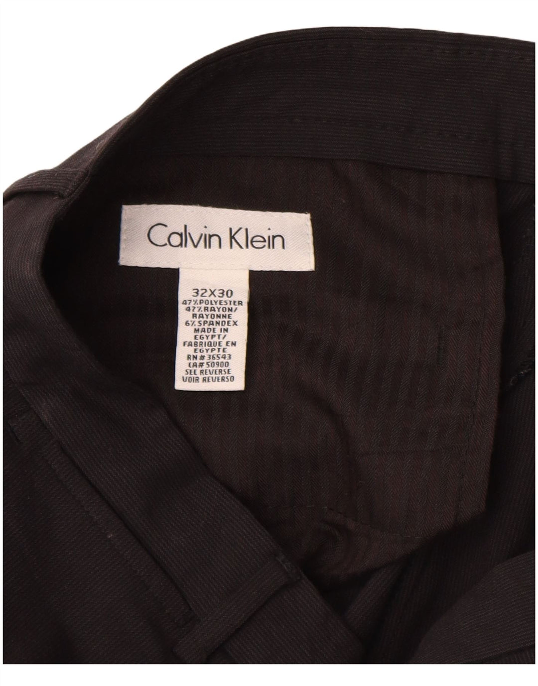Pantaloni chino drepți Calvin Klein pentru bărbați L32 L30 Poliester negru