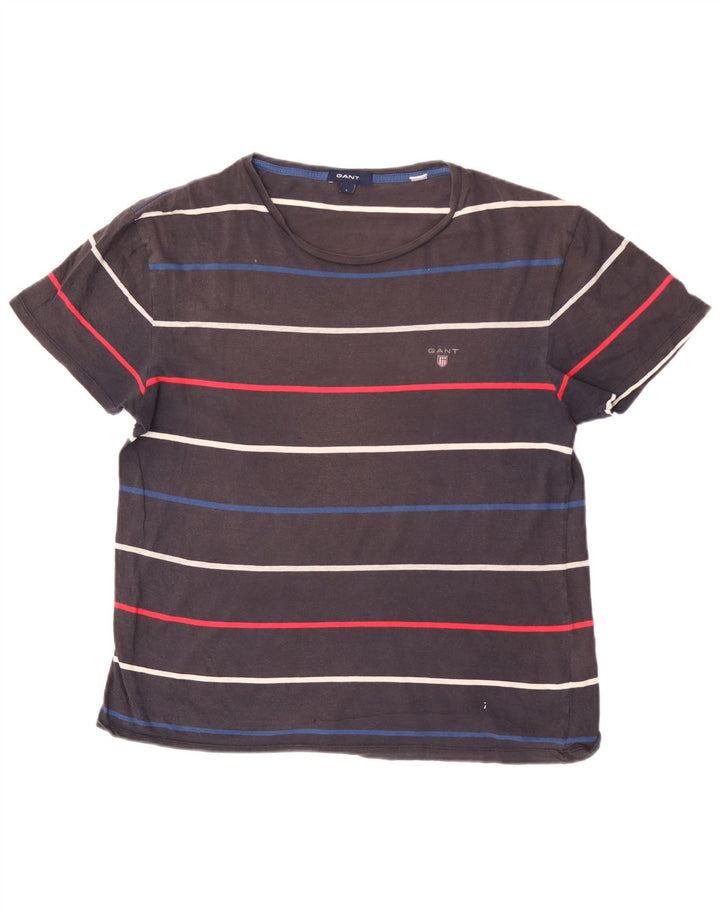 GANT Tricou pentru bărbați Top mare, gri, cu dungi din bumbac
