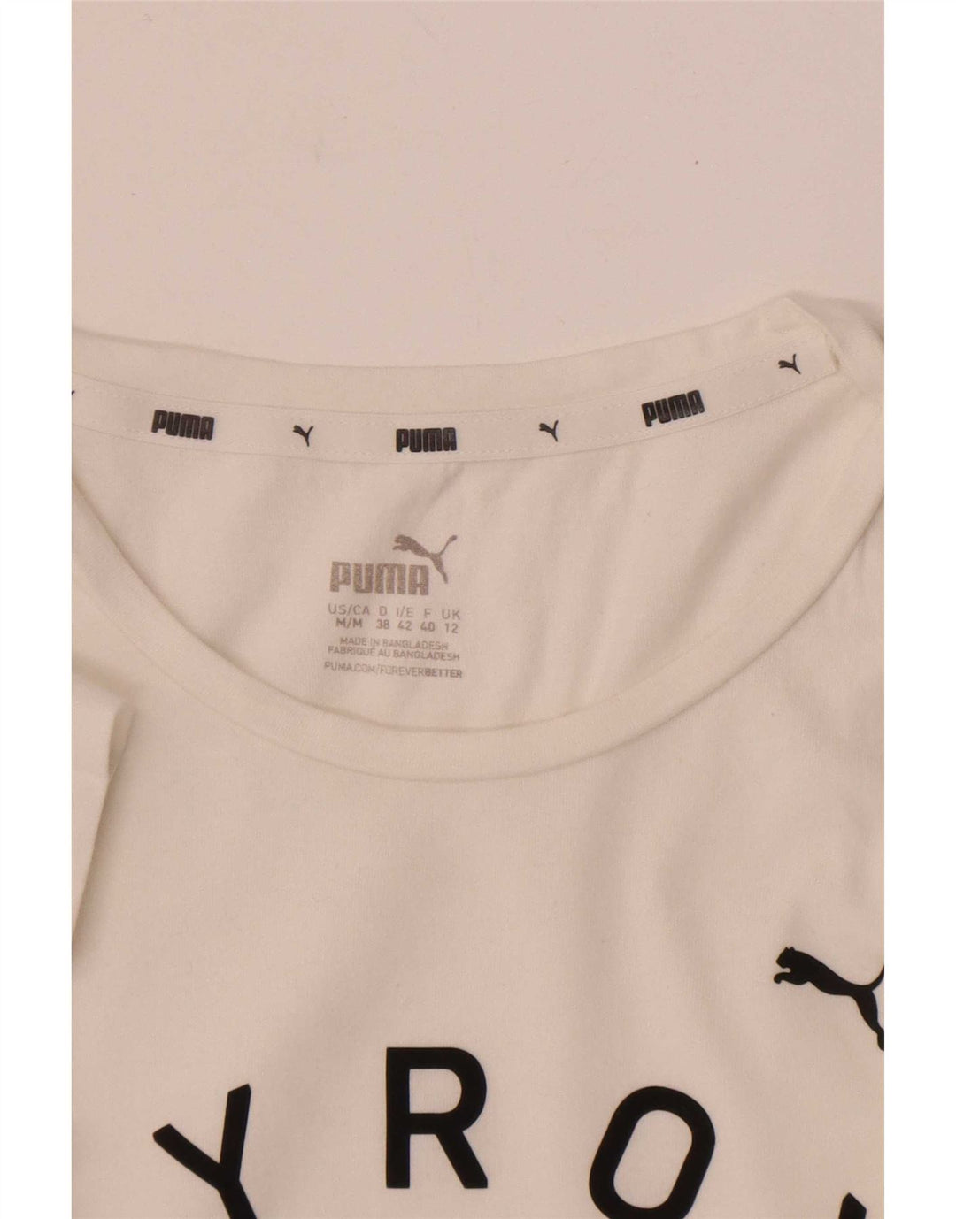 Tricou grafic Puma pentru femei Top UK 12 Medium White