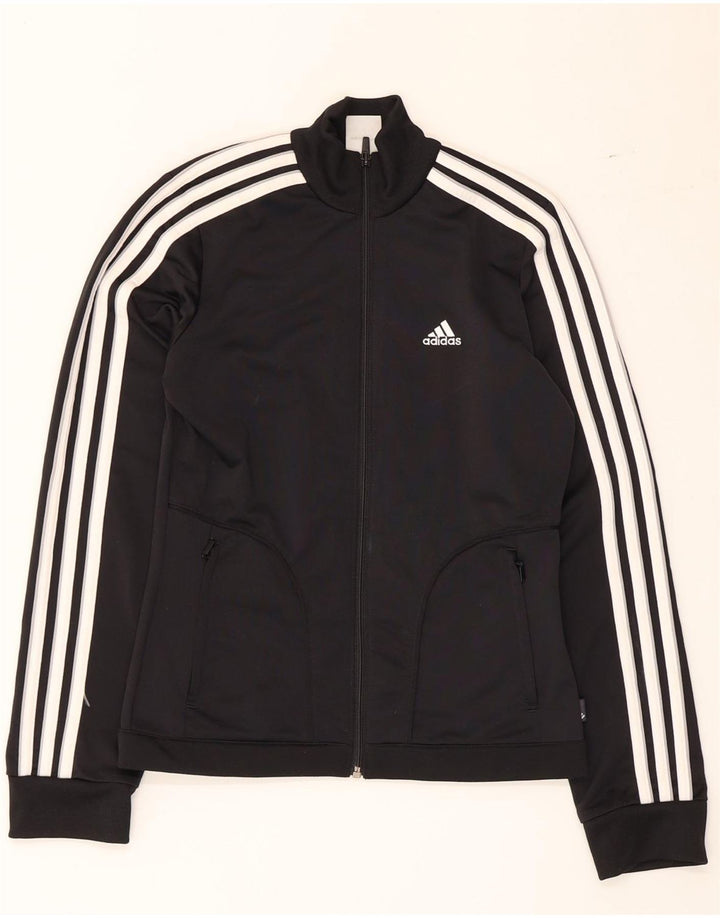 Jachetă de top pentru trening Adidas pentru femei UK 8 Mic, negru, poliester color bloc