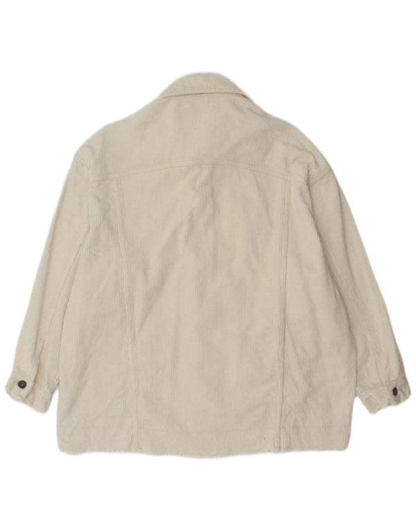 Jachetă supradimensionată din velur pentru femei Zara UK 10 mic bumbac alb