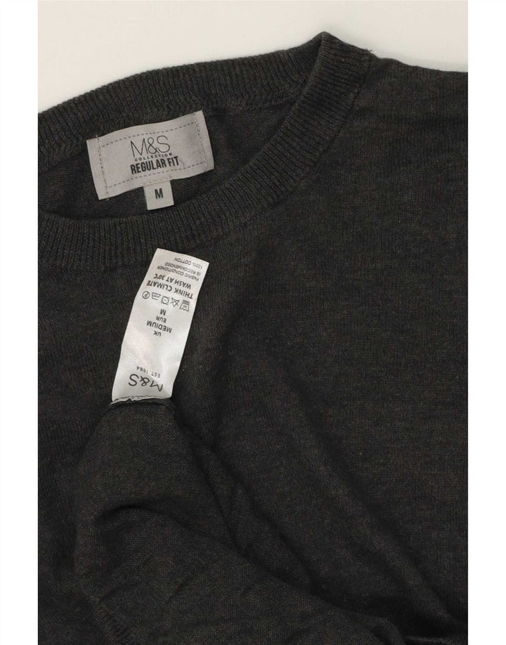 Pulover pentru bărbați Marks & Spencer, cu formă obișnuită, cu gât de barcă, gri mediu