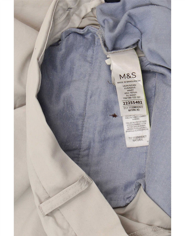 Pantaloni scurți chino pentru bărbați Marks & Spencer W42 2XL bumbac bej