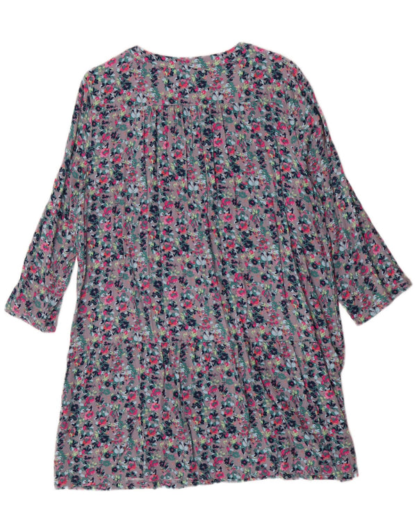 Rochie tunică pentru femei Joules cu mâneci 3/4 UK 18 XL, multicoloră, viscoză florală