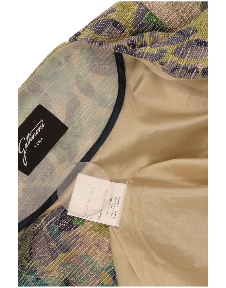 Gattinoni Jachetă Blazer deschisă pentru femei UK 18 XL Multicolor Floral