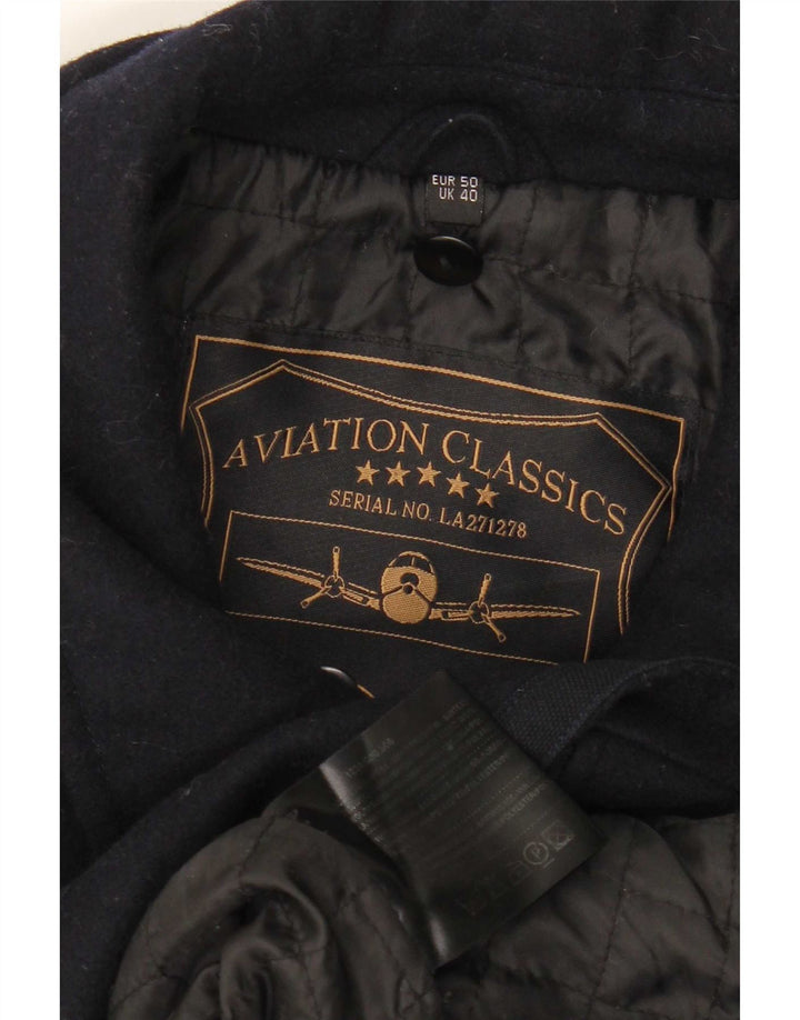 Vintage Bomber Jacket pentru bărbați Marea Britanie 40 Lână mare bleumarin