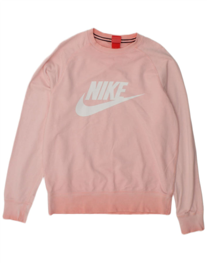Pulover de hanorac grafic Nike pentru femei UK 14, bumbac roz mediu