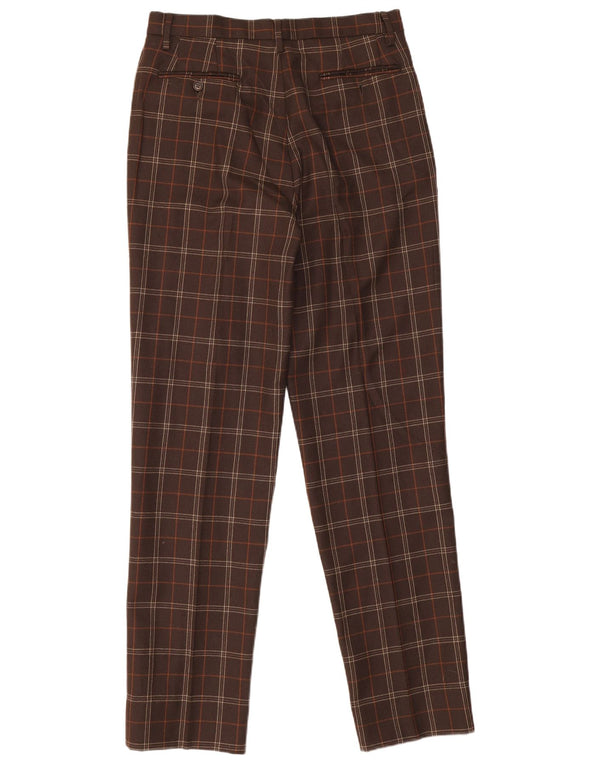 Pantaloni de costum conici pentru bărbați Sisley IT 46 Small W30 L32 Brown Check Acetat