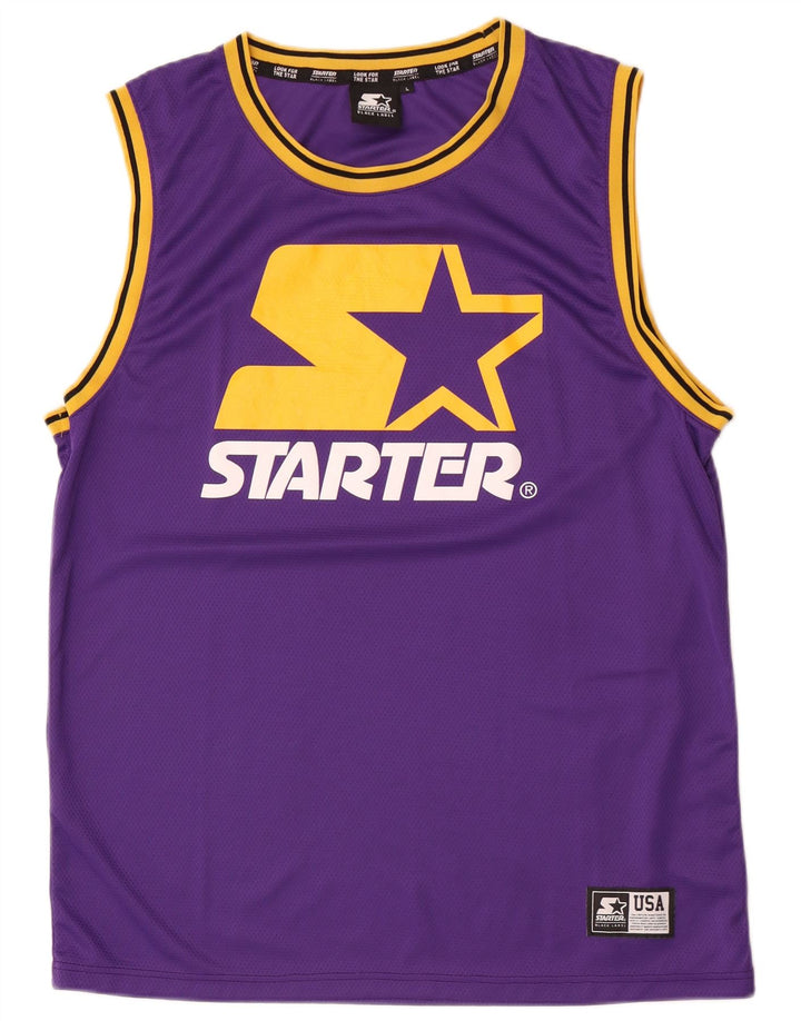 Top cu vestă grafică pentru bărbați STARTER, mare, violet, poliester color bloc