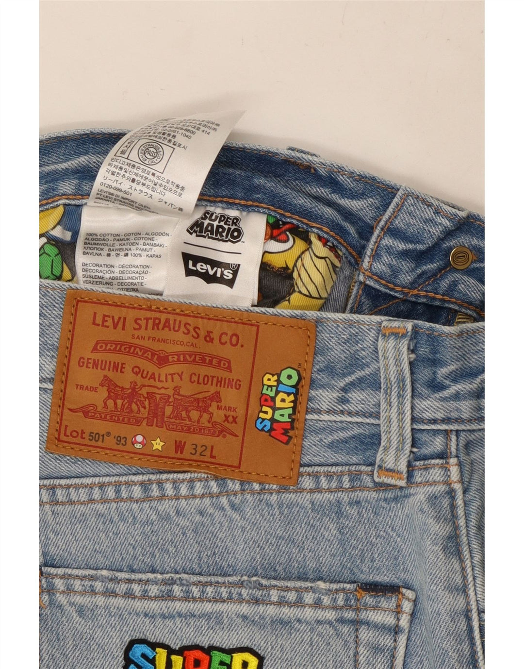 Pantaloni scurți Levi's 501 Denim W32 Medium Blue Bumbac