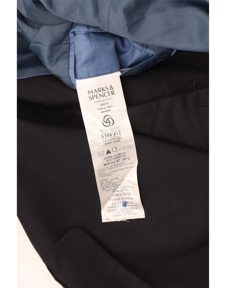 Jachetă pentru bărbați Marks & Spencer pentru bărbați, cu 3 nasturi, UK 44 XL, poliester bleumarin