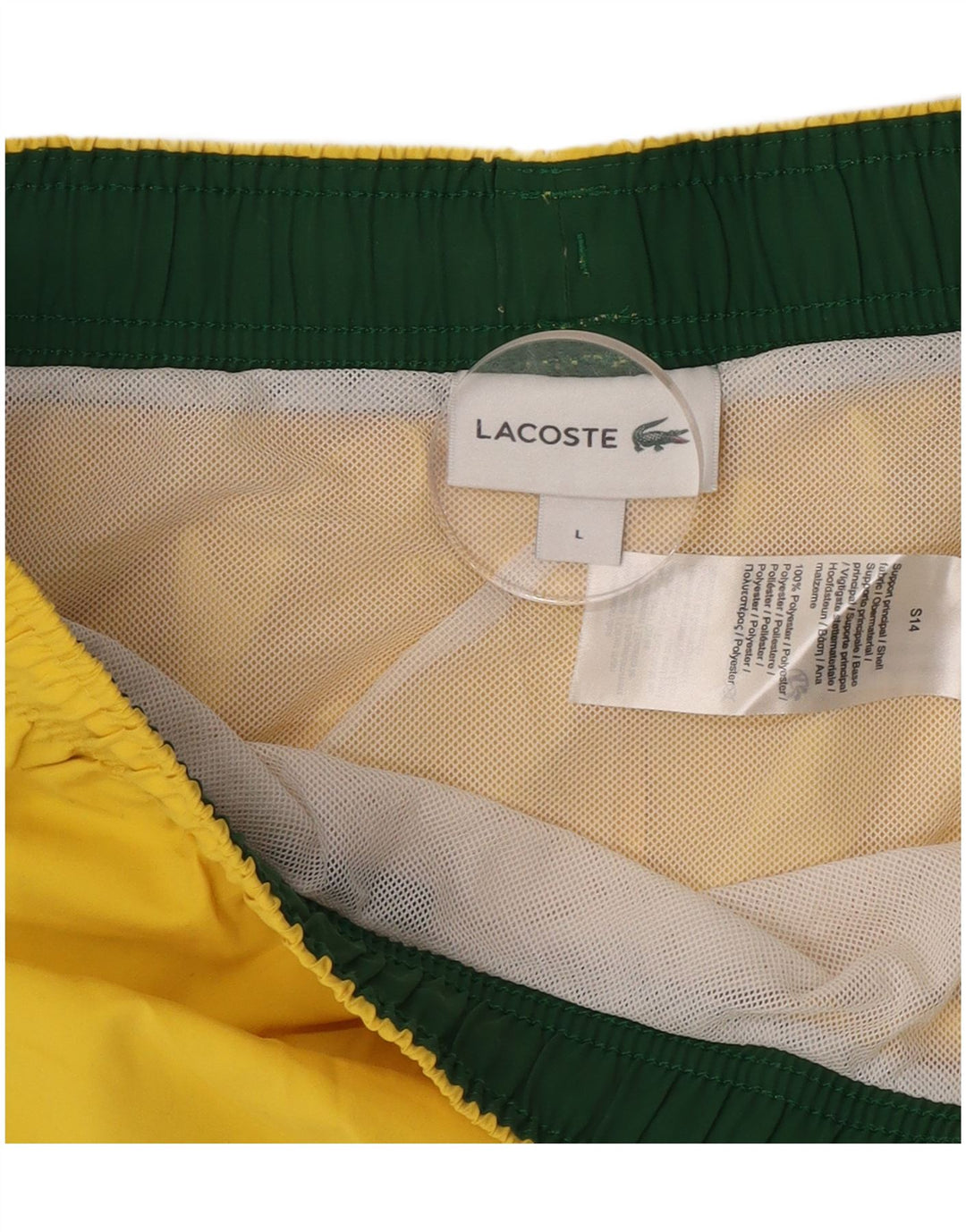 Pantaloni scurți sport pentru bărbați Lacoste, poliester galben mare