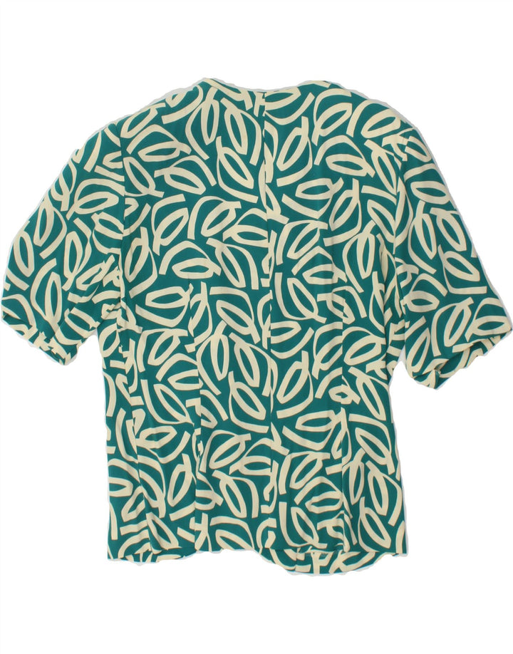 VINTAGE Womens Short Sleeve 3 Button Blazer Jacket IT 44 Medium Turquoise Vintage Vintage and Second-Hand Vintage from Messina Hembry 