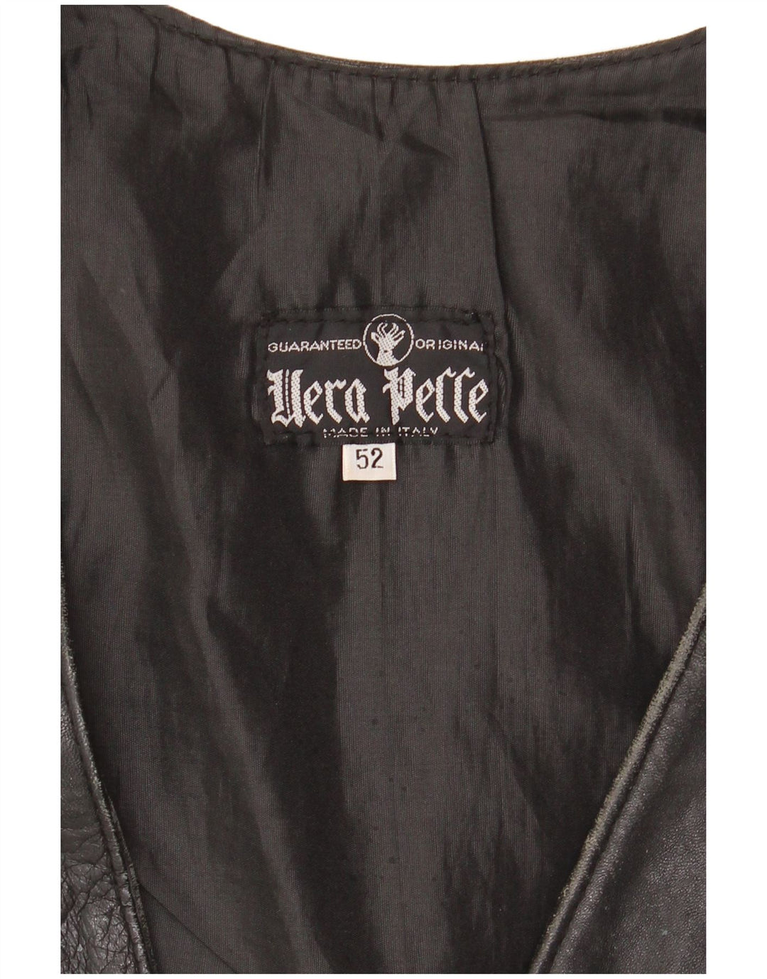 Vestă din piele pentru bărbați VINTAGE IT 52 din piele neagră mare