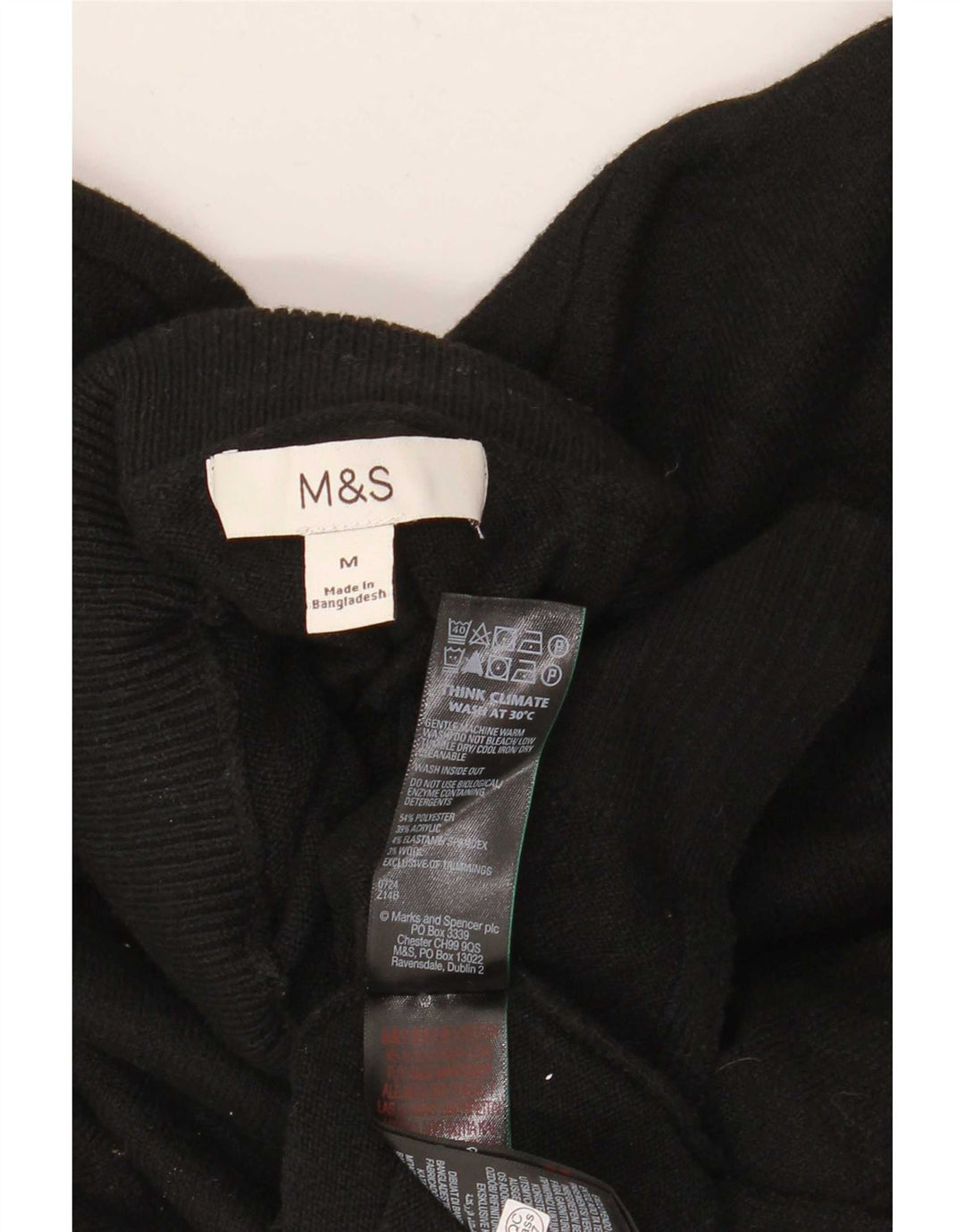 Pulover pentru femei Marks & Spencer cu gât rulat, negru mediu, UK 14
