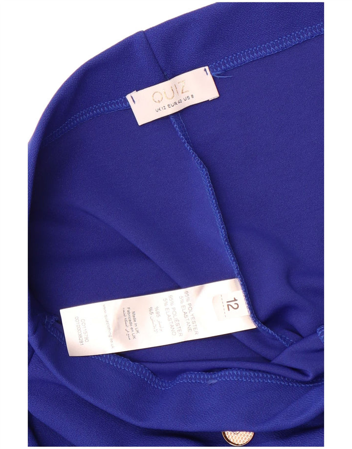 Quiz Pantaloni drepti casual pentru femei UK 12 Medium W30 L31 Blue Poliester