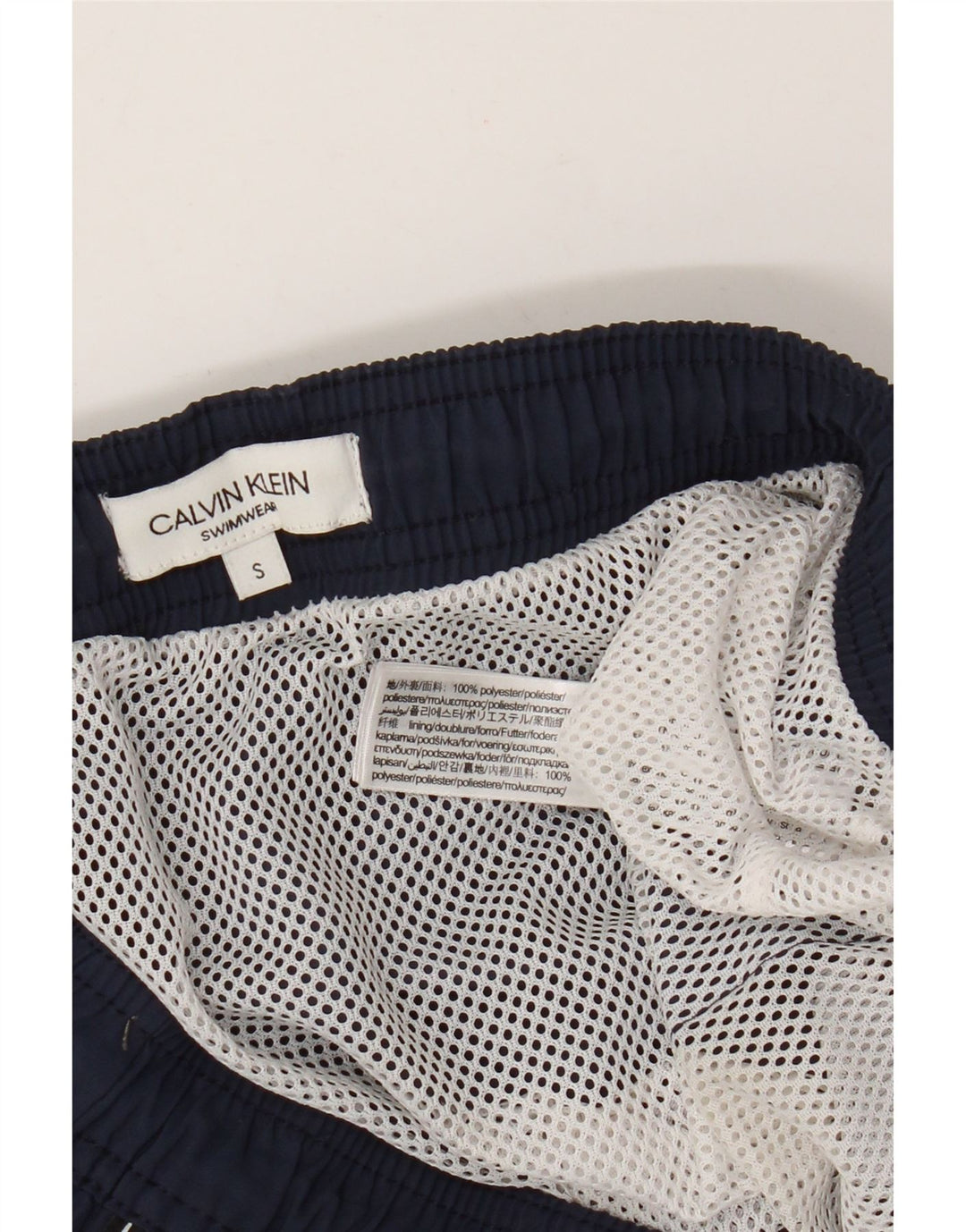 Pantaloni scurți de înot grafic Calvin Klein pentru bărbați, poliester mici, albastru