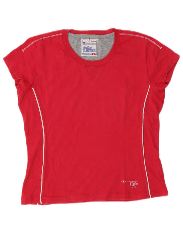 Tricou Champion Womens Heritage Classics Top UK 10 Small Red Bumbac