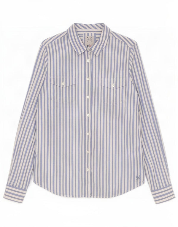 Crew Clothing Cămașă pentru femei UK 12 Medium Blue Pinstripe Bumbac