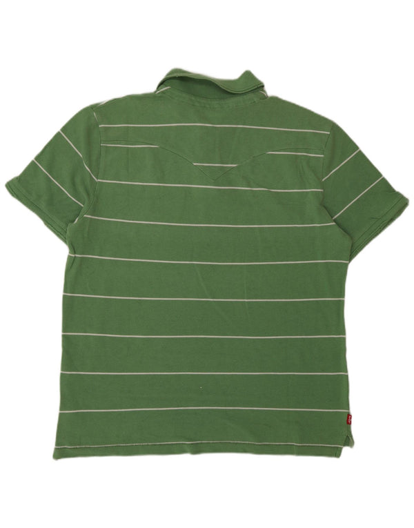 Tricou polo cu grafic pentru bărbați Levi's, bumbac cu dungi verzi mari