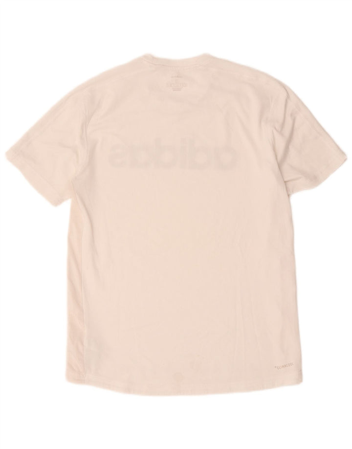 Tricou cu grafic Climacool Adidas pentru bărbați Top mic poliester alb