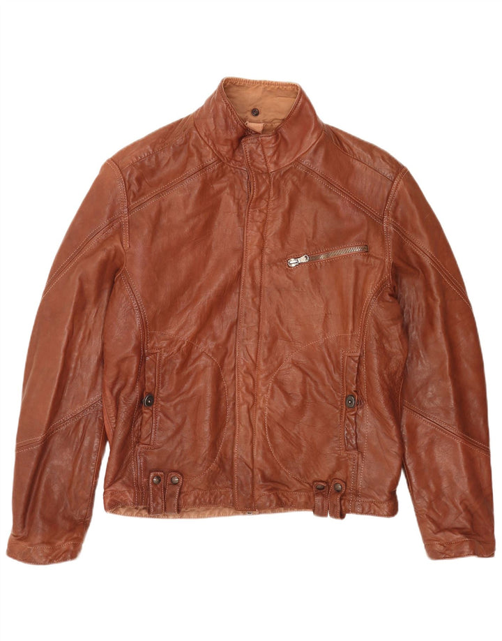Jachetă de piele reversibilă pentru bărbați vintage UK 40 mare maro