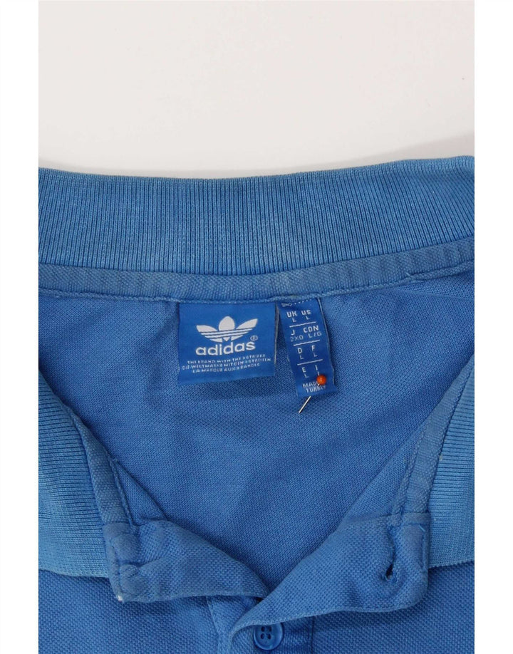 Tricou polo Adidas pentru bărbați, mare, albastru, bumbac