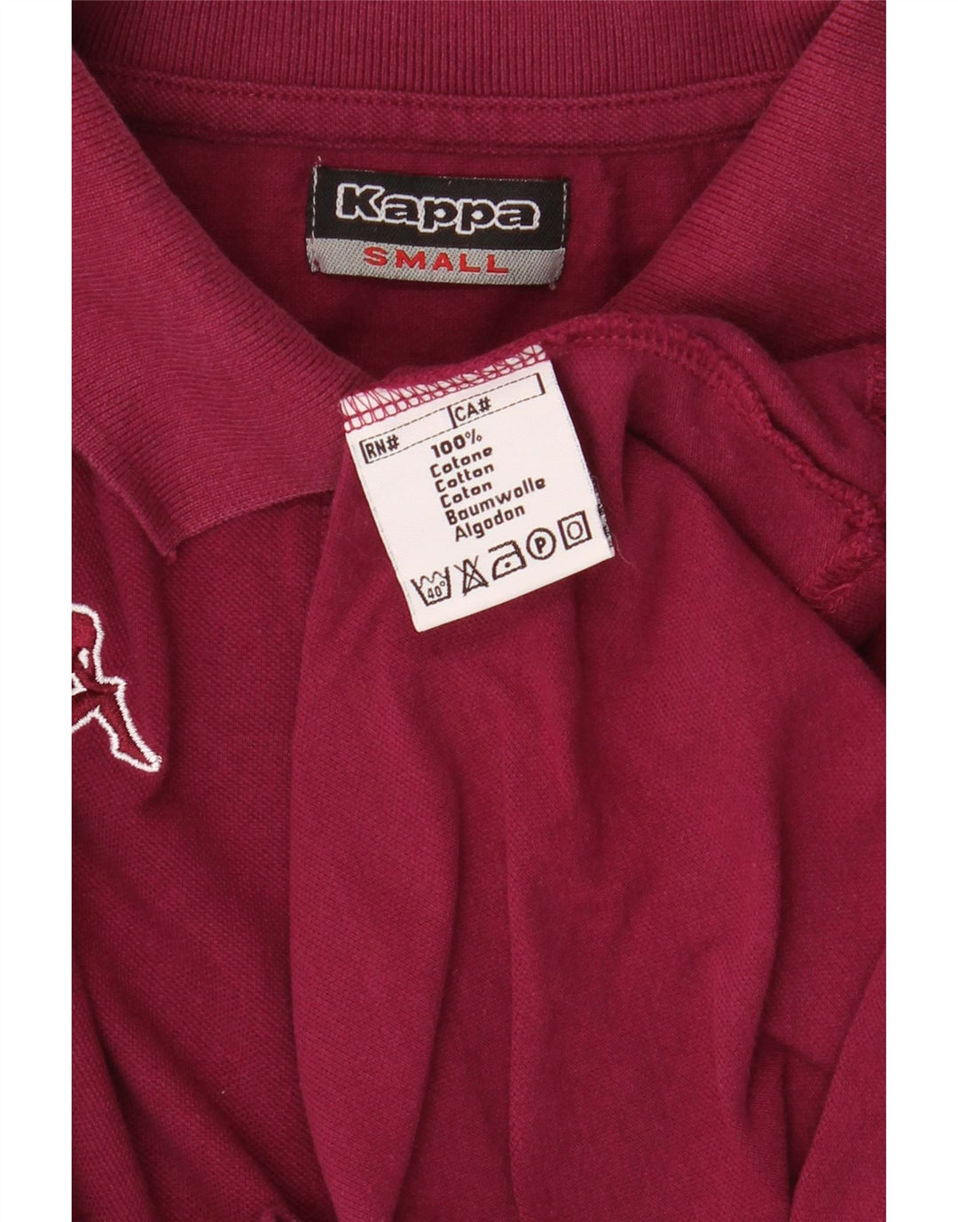 Cămașă polo pentru bărbați Kappa Bumbac Burgundy mic