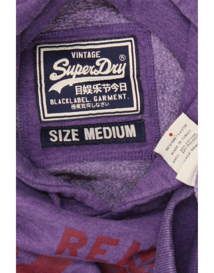 Pulover cu glugă grafic Superdry pentru bărbați, bumbac violet mediu