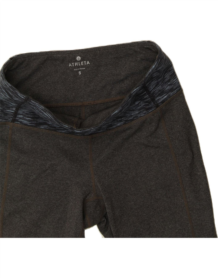ATHLETA Womens Capri Leggings UK 10 Small  Grey Colourblock Polyester Vintage Athleta and Second-Hand Athleta from Messina Hembry 