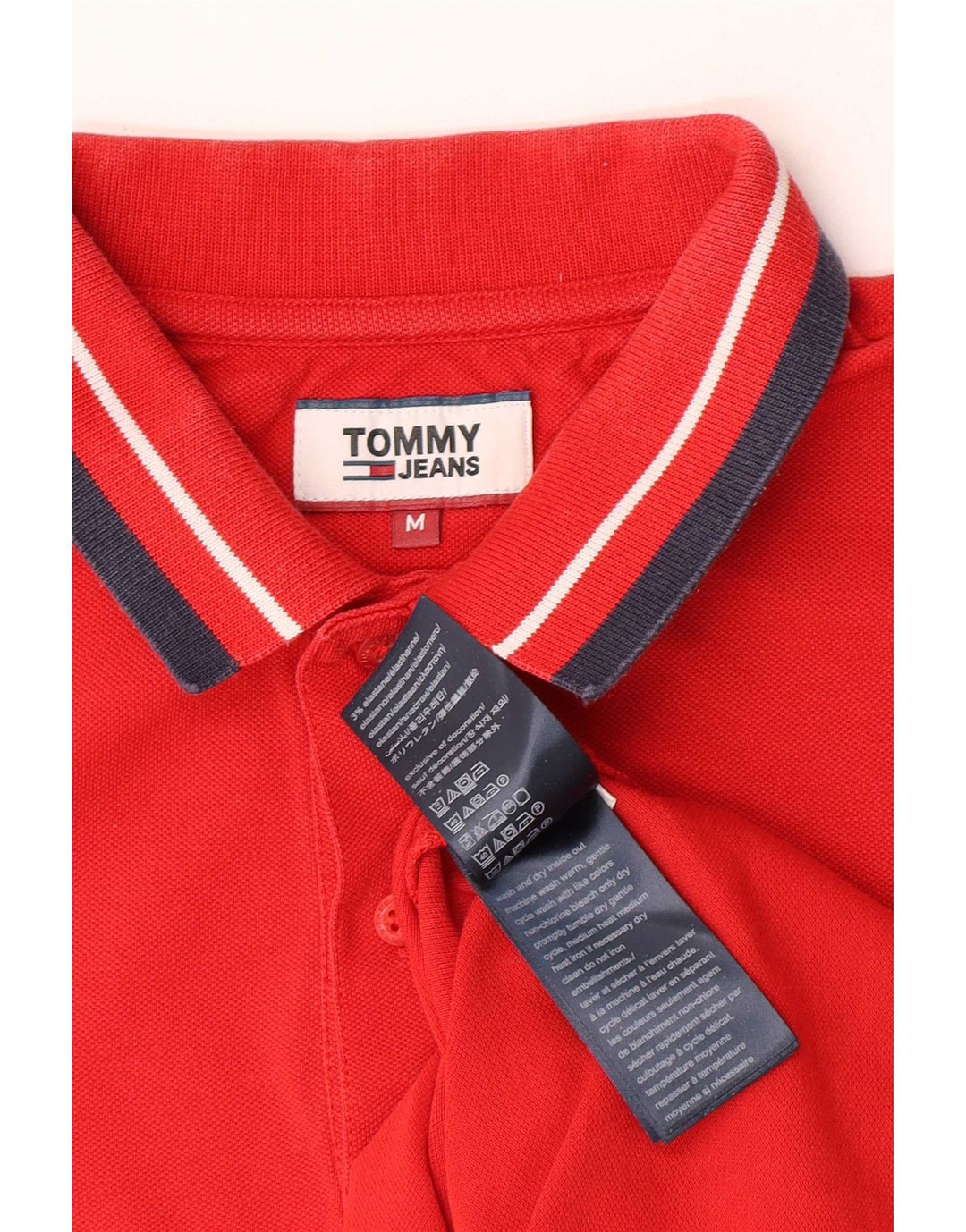 Tricou polo Tommy Hilfiger pentru bărbați, bumbac cu dungi roșii medii